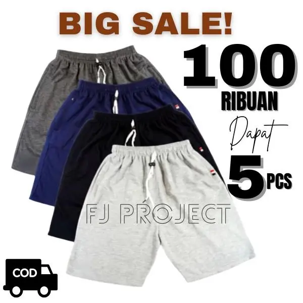 TERMURAH!!! 90 Ribu Dapat 5 Pcs Celana Pendek BABYTERY PANTS Unisex Pria/Wanita, Saku Ritsleting, Nyaman, Melar, Lembut untuk Santai
