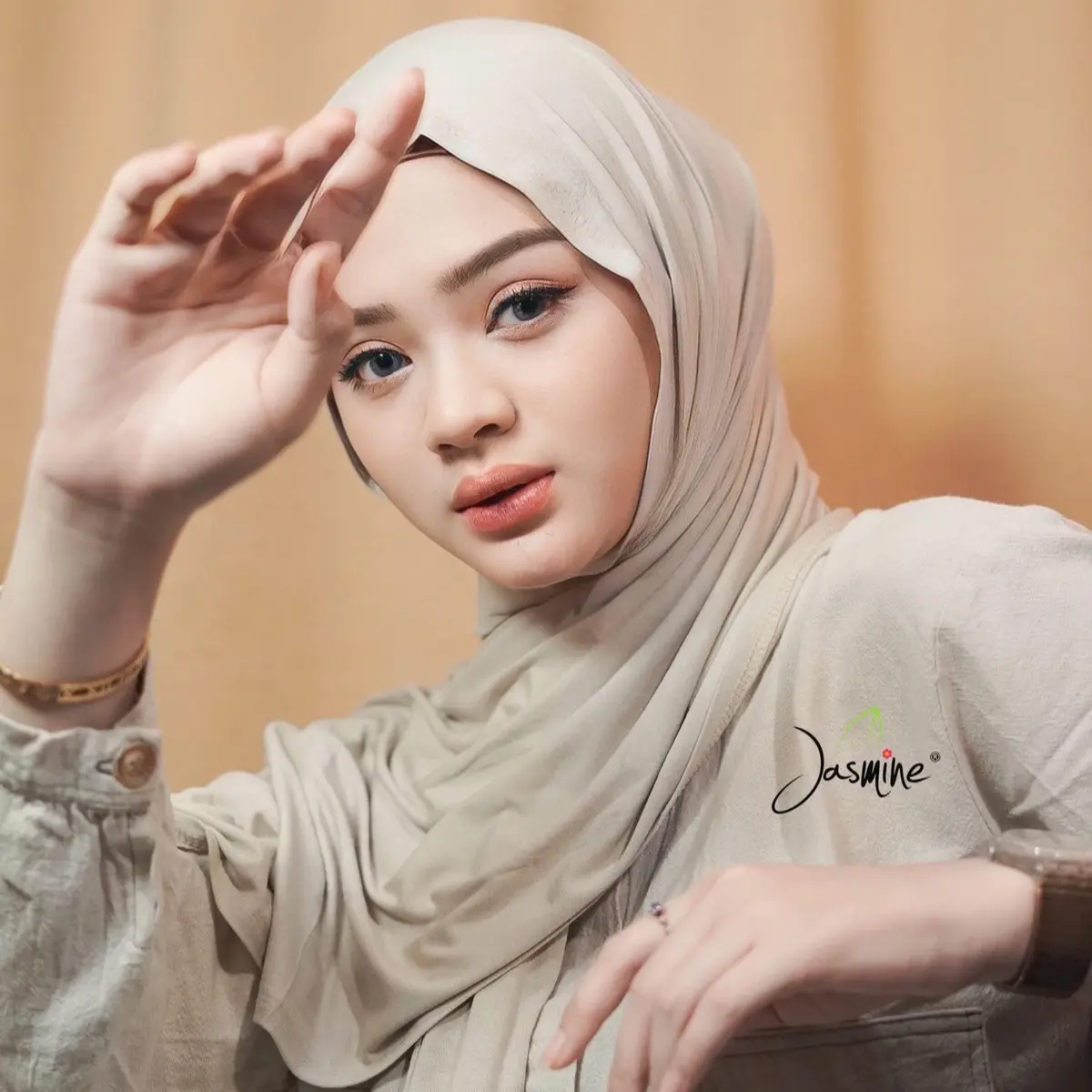 Jasmine Pashmina 棉人造丝头巾，清凉轻盈柔软，175×60 cm