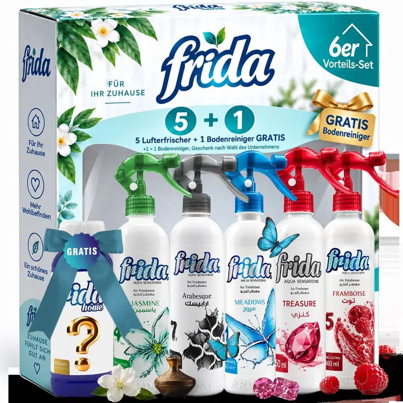 Frida Air and Floor Freshener Fragrance Pack, 6 Long-Lasting Scents
