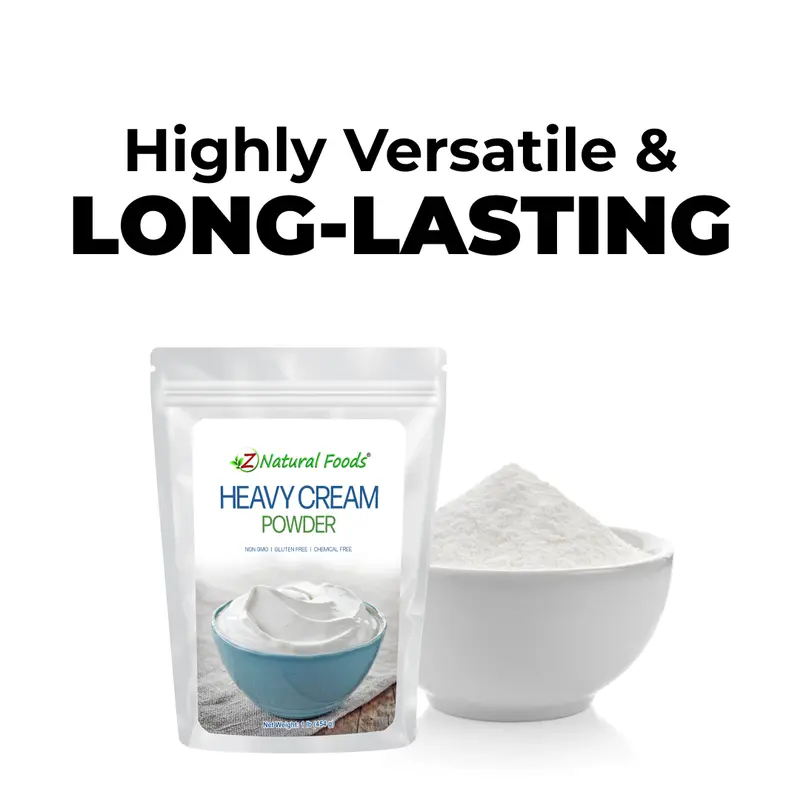 Z Natural Foods - Heavy Cream Powder - Premium Quality Cream for Soups, Sauces, and Baked Goods in a Convenient Shelf Stable Version - Baking