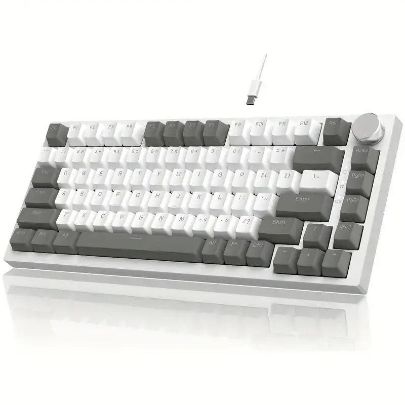 AJAZZ AK820 유선 기계식 게이밍 키보드, 핫스왑 키·볼륨 노브·82키·75% 배열