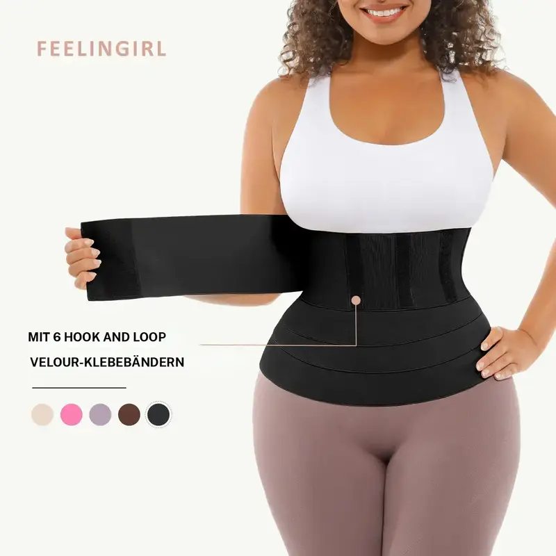FeelinGirl Snatch Me Up Women's One-Size Tummy-Control Body Wrap, Fits up to 5XL, Stretch Polyester