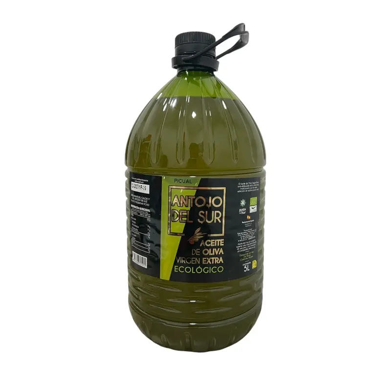 Antojo del Sur Organic Extra Virgin Olive Oil, Early Harvest, CAAE Certified, 5 L Bottle