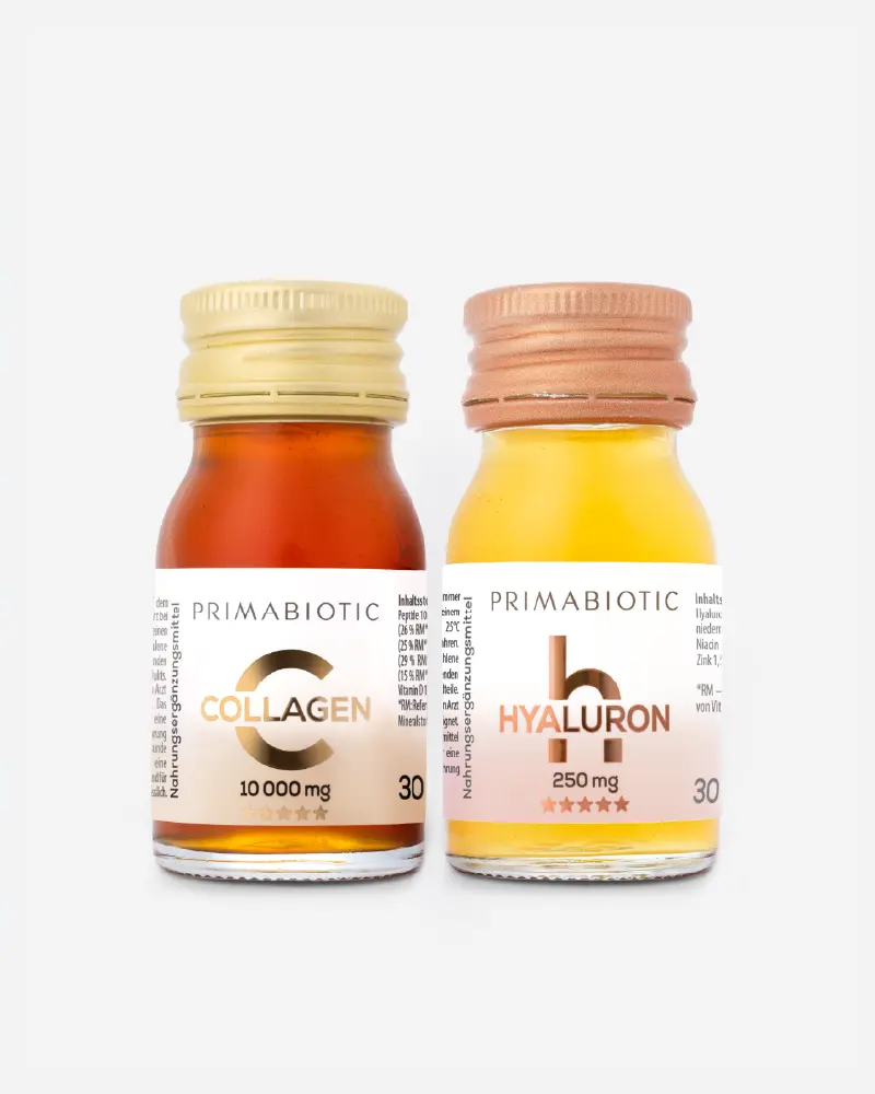 Set: Veganes Kollagen und Hyaluron, zuckerfreies und milchfreies Wellness-Nahrungsergänzungsmittel mit Kollagenpeptiden, Apfel, kg