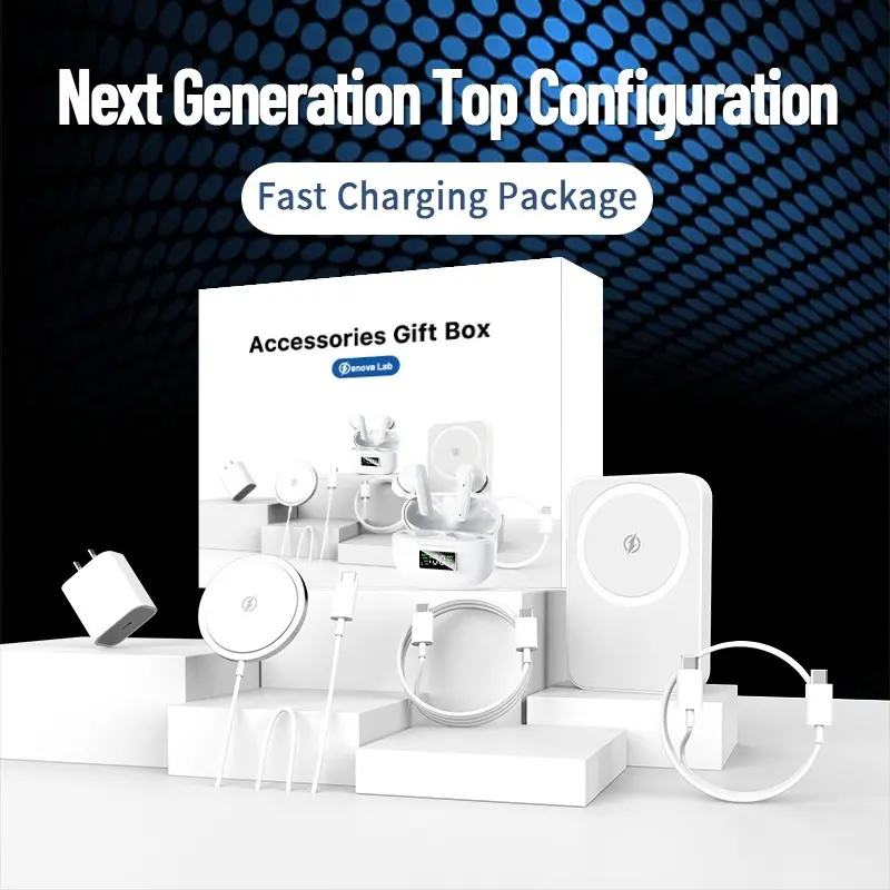 ARTCYBER 6-in-1 Charging Kit with Fast Charging, Magnetic Power Bank, Wireless Charger, Type-C Cable, Adapter and Audio Stand