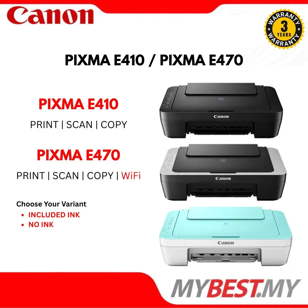Canon PIXMA E410 / E470 Inkjet Printer All In One Copy Scanner Low Cost Compact