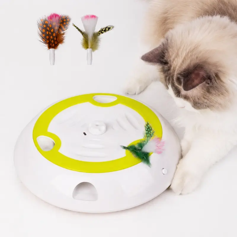 LOHAME Wackel-die-Maus, juguete interactivo automático para gatos, con peluche giratorio y juego de gato topo, para gatitos y gatos de interior y exterior