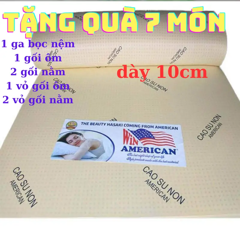 Nệm american cao cấp 1m, 1m2, 1m4, 1m6, 1m8, 2m Dày 10cm  êm ái (đủ kích thước) nệm