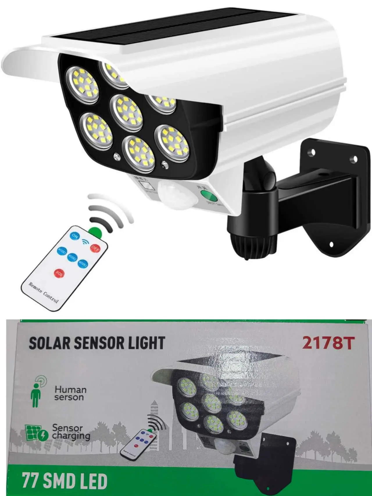 Solar-Powered Simulated CCTV Sensor Street Light with Remote Control