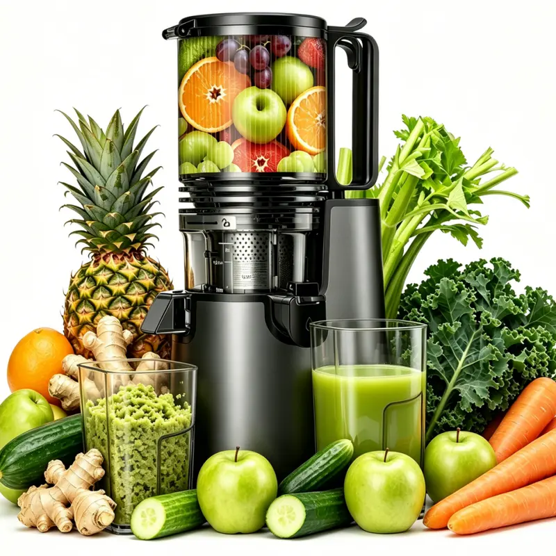 LQZ 350-W-Slow-Juicer mit Kaltpressverfahren, 5,4-Zoll-Einfüllöffnung, 55 U/min, für ganzes Obst und Gemüse, leicht zu reinigen #backtoschool #sohochic