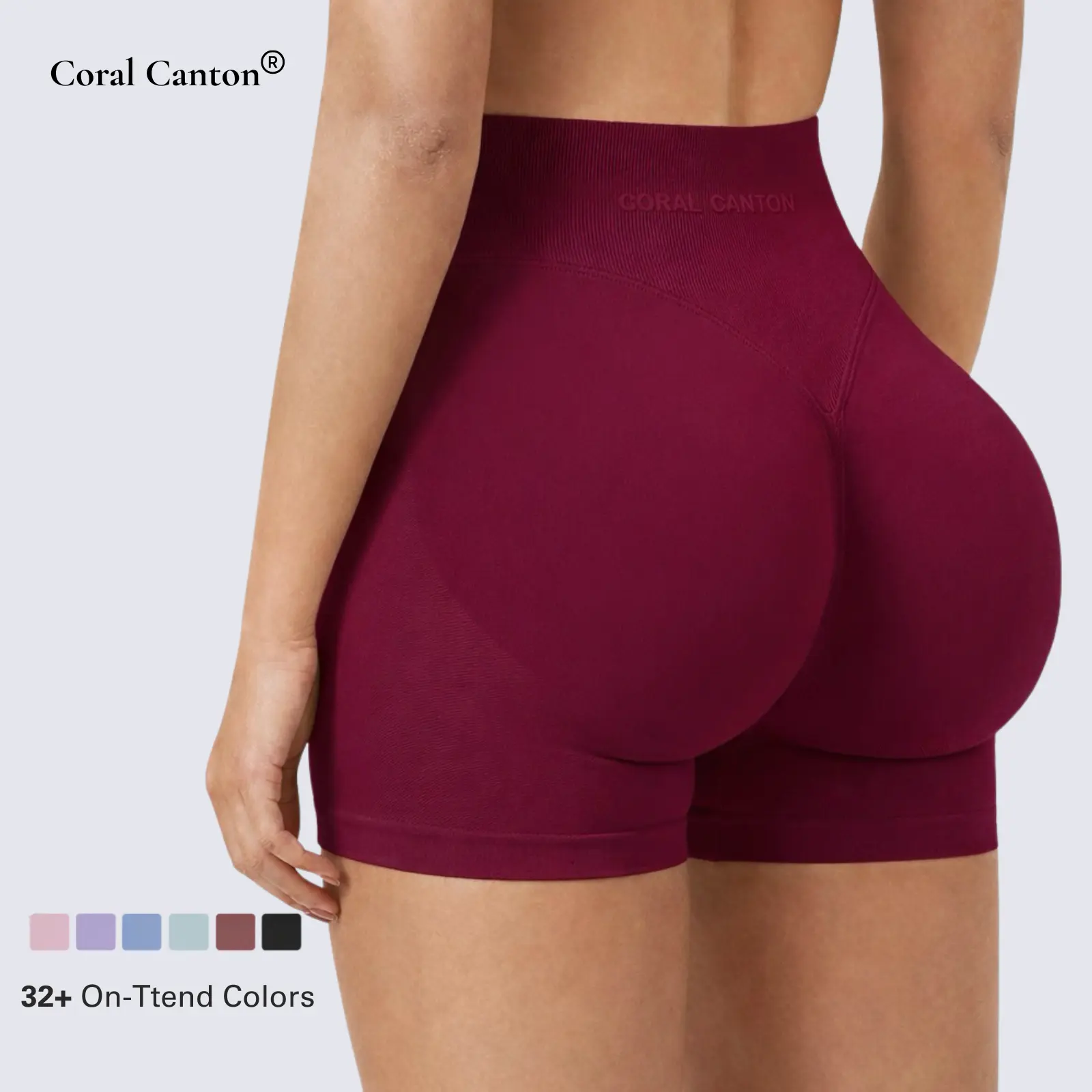 Shorts deportivos sin costuras Coral Canton, de cintura alta y efecto realce de glúteos
