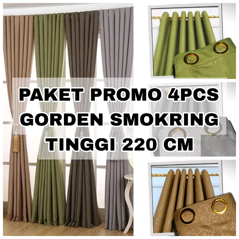 Minimalist Eyelet Curtains for Windows and Doors, Value Packs of 3 or 4 Panels, Heights 150 or 220 cm