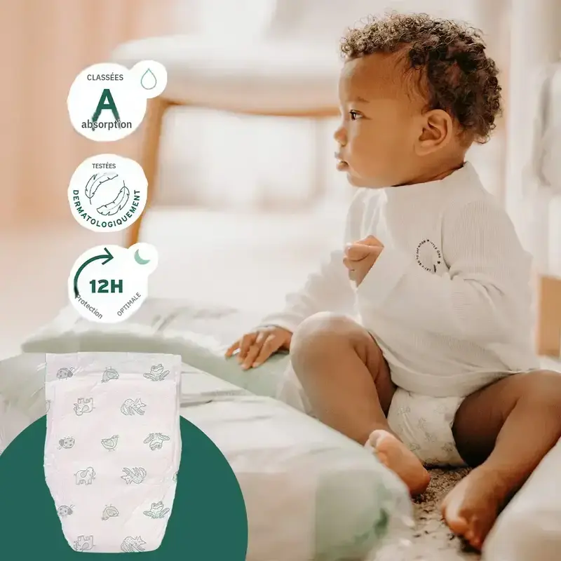 Made-in-France Baby Nappies, Ultra-Absorbent, A-Rated