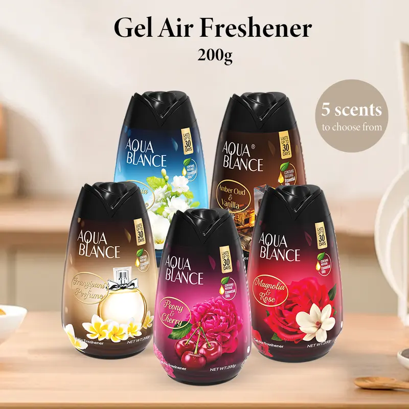 AQUABLANCE Scented Gel Air Freshener with Natural Essential Oil, 200 g, for Cars, Rooms and Toilets