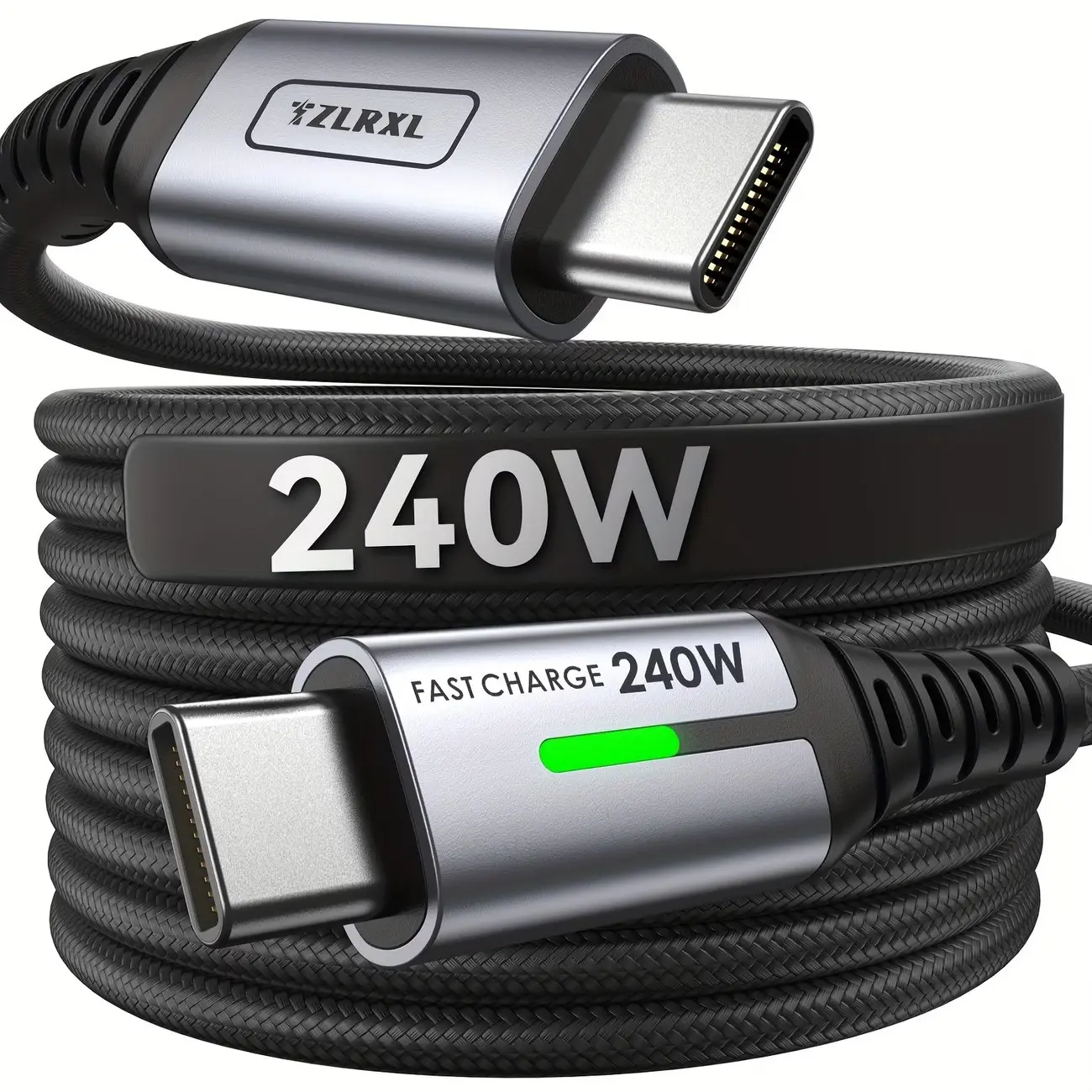 240 W USB-C to USB-C Fast-Charging and Data Cable for Samsung, iPhone, MacBook, iPad and Xiaomi