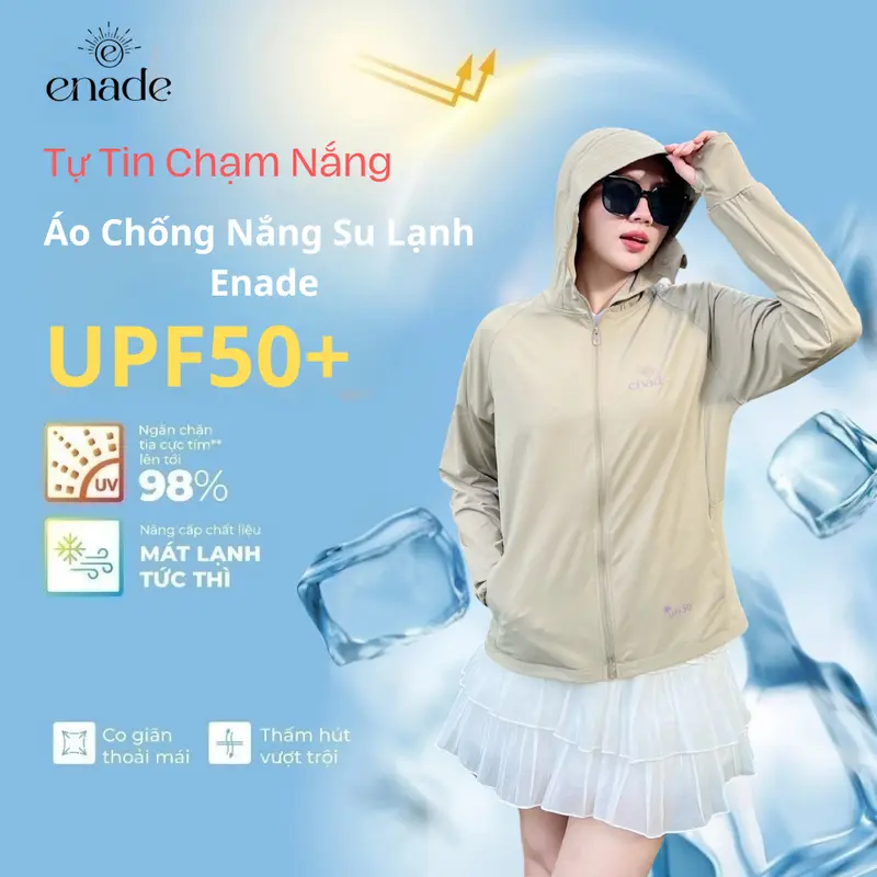 Áo chống nắng su lạnh 5D Enade  UPF 50+ Bảo Vệ Da UVF 95%