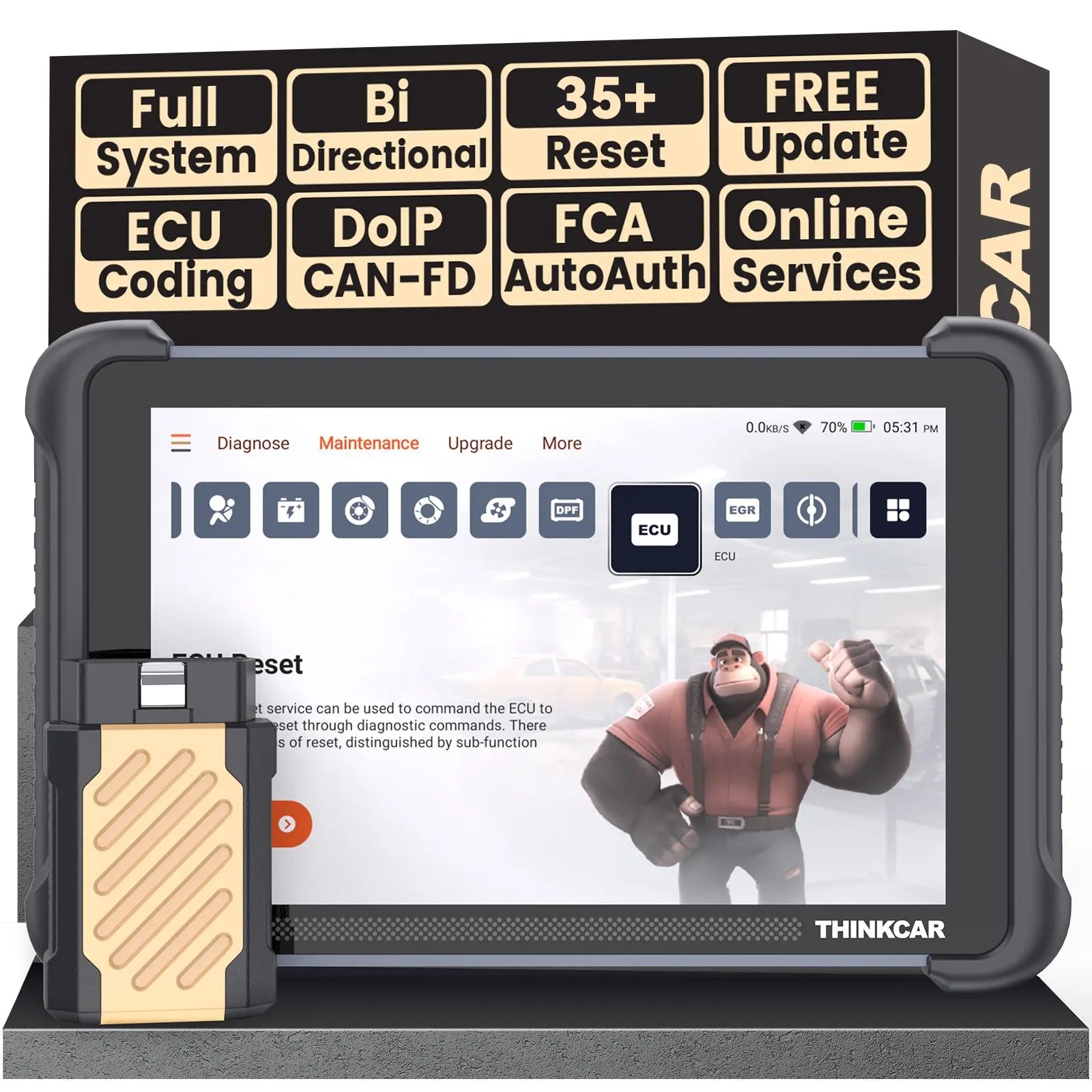 【summerfinds】THINKCAR 689BT, escáner OBD2 para automóvil con actualizaciones gratuitas de por vida, diagnóstico de todos los sistemas THINKSCAN, control bidireccional, codificación ECU, más de 35 servicios, FCA AutoAuth, CANFD y DoIP