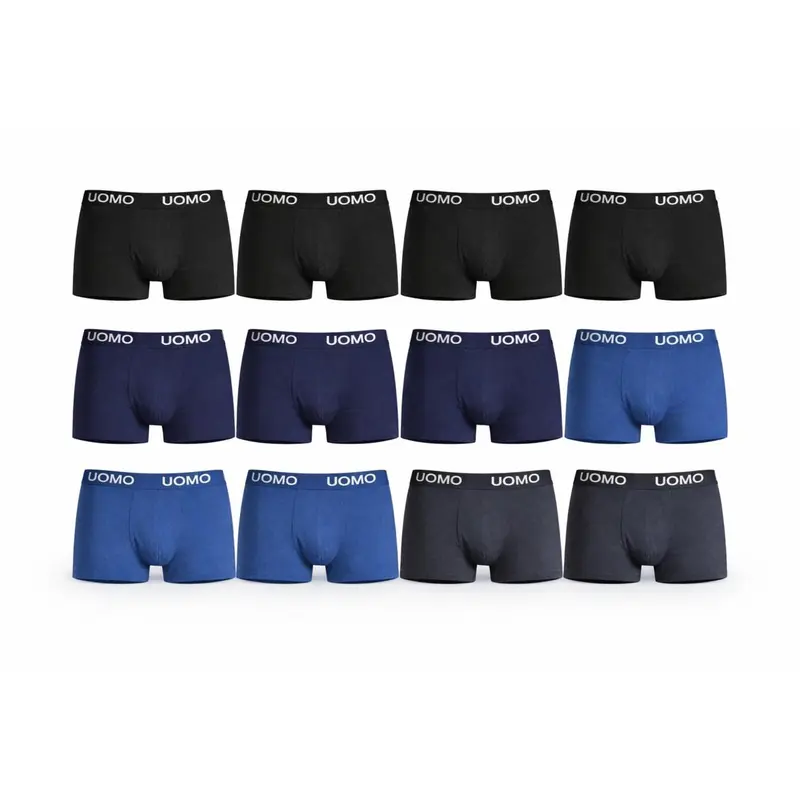 SKYNED Homme Paket 12 Boxer Katun Elastis Bernapas, Potongan Ergonomis, Ukuran M hingga XXXL, Warna Campuran, Kenyamanan Maksimal