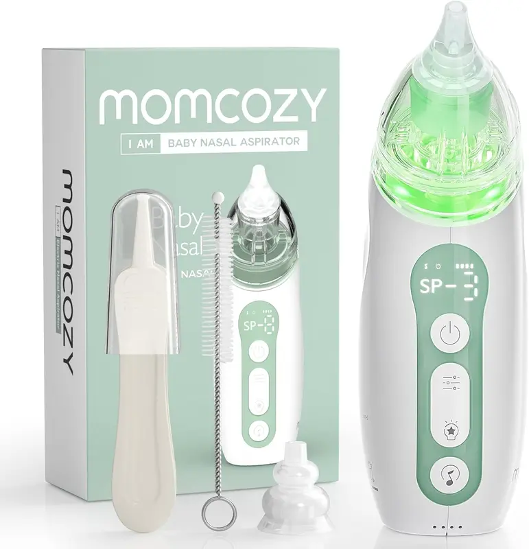 Momcozy Portable Nasal Aspirator with 3 Adjustable Suction Levels, Light & Music