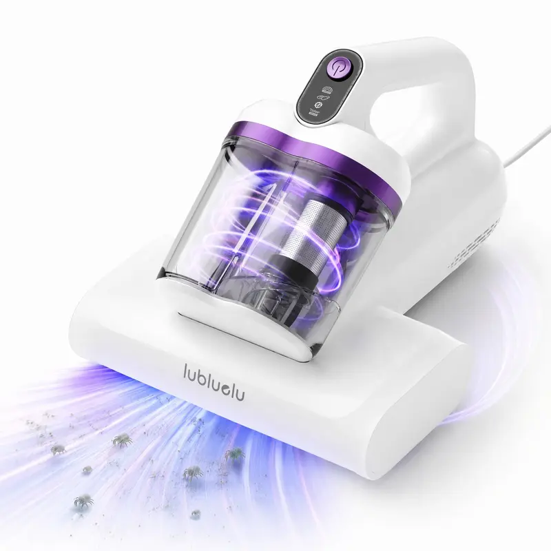 Lubluelu mattress and dust mite vacuum, 4-way cleaning with tapping brush, ultrasound and 55°C hot air, 15,000 Pa suction, for mattresses, sofas and pillows
