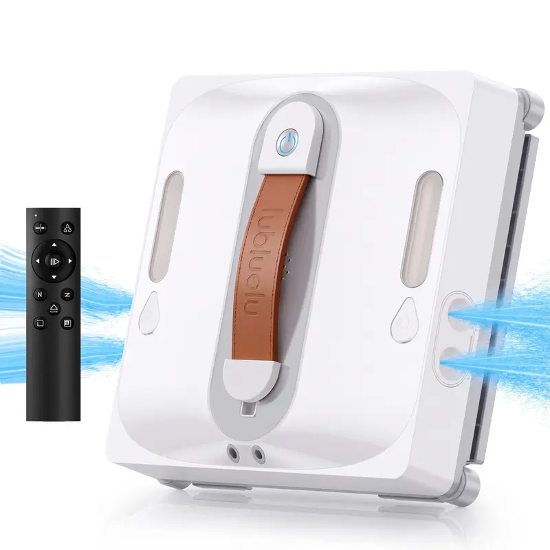 Lubluelu 창문 청소 로봇, 12개 센서·낙하 방지·듀얼 노즐 분사·스마트 경로 설계·6.500 Pa 흡착력·비상 전원 기능, 유리·창문·거울·타일용