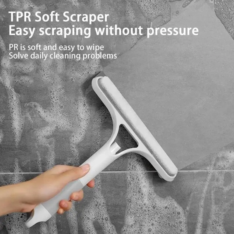 1PC 3 in 1 Window Cleaning Scraper, 3 in 1 Spray Squeegee, Window Squeegee with Spray, for Kitchen, Bathroom, Wall, Glass Windows, Table Top, Car Window