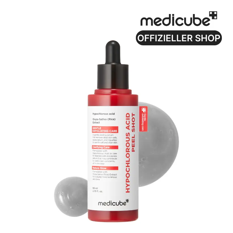 [medicube Offizieller Shop] Peel Shot für das Gesicht mit hypochloriger Säure(HOCl) | Gentle Exfoliating Serum for Dead Skin Cells & Pores, Blackheads & Excess Sebum Control | Rice Extract, Panthenol for Hydrating & Smoothing Care | 2.7 fl.oz