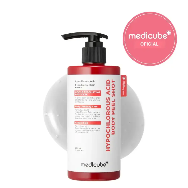 [Official medicube] Body Peel Shot with Hypochlorous Acid, Gentle Exfoliating Serum with Rice Extract and Panthenol, 9.46 fl oz
