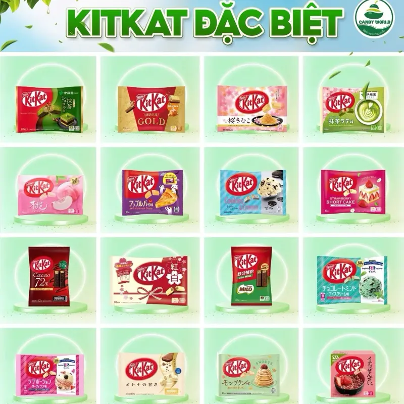 KitKat Schokoriegel aus Japan, verschiedene Sorten und Sondersorten, 9 bis 11 Riegel