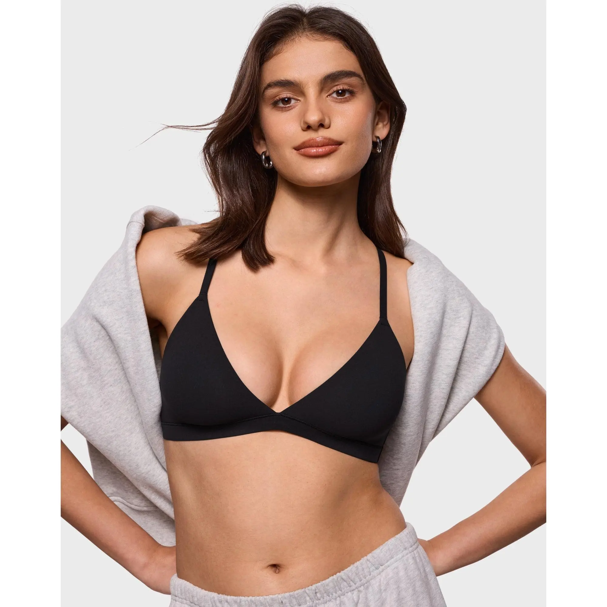 INLYRIC Women's Inbarely Soft Triangle Racerback Bralette No Padding Unlined No Underwire Comfort Everyday Plunge Bralette SpringStatements