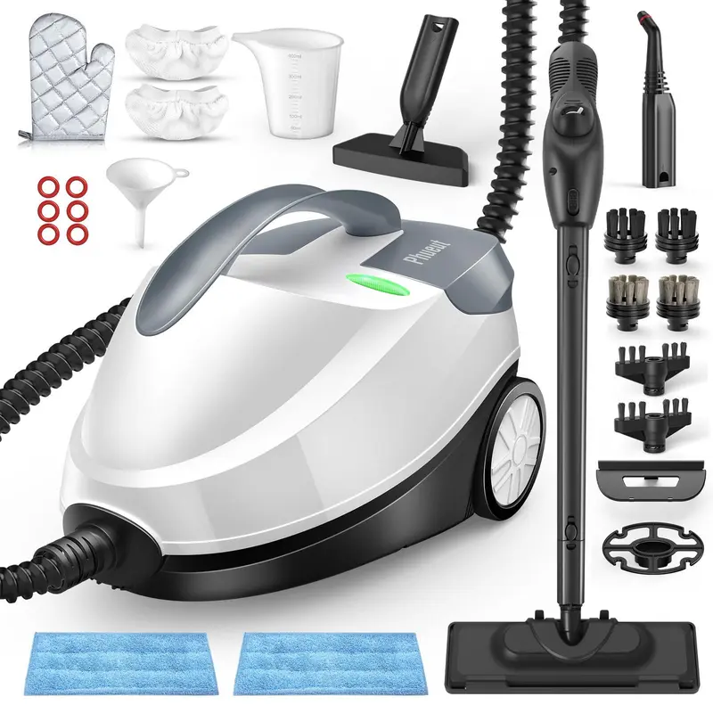 Máy vệ sinh hơi nước công suất cao 2000 W kèm 28 phụ kiện, bình chứa 1,5 L, áp suất 4 bar, dùng cho sàn, sofa, ô tô và nhiều bề mặt khác