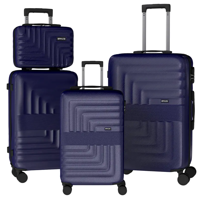 Set 4 koper Ystyle (25/49/58.5/68.5), desain ringan dan lega yang ditingkatkan, ABS tahan benturan dan dapat diperluas, roda putar 360° senyap, mudah digerakkan, kunci kombinasi TSA, termasuk tas perlengkapan mandi, desain hijau dan cokelat