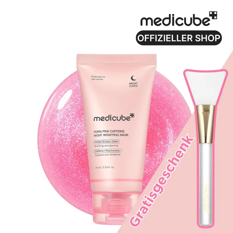 medicube PDRN Pink Caffeine Night Wrapping Mask with PDRN, Caffeine and Collagen Extract for Radiant, Plump and Refined-Looking Skin, Official Shop