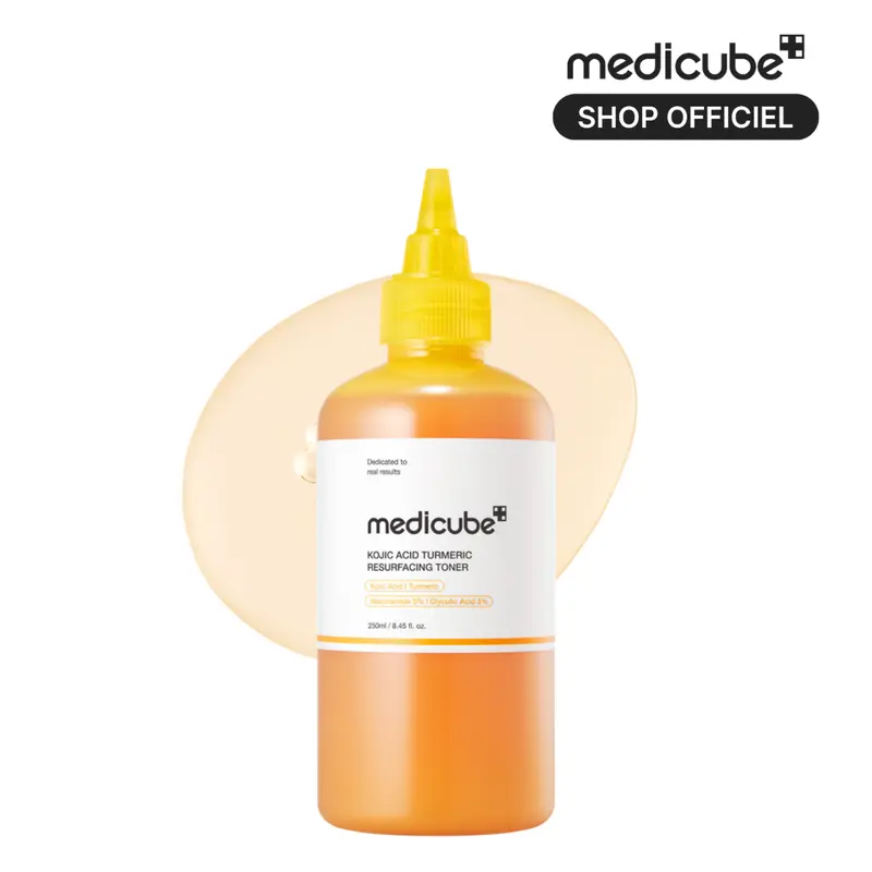 【medicube 官方】曲酸姜黄面部爽肤水｜日常护理肤色与肤质不均｜含烟酰胺、乙醇酸 打造清透玻璃肌观感｜韩国护肤 250ml
