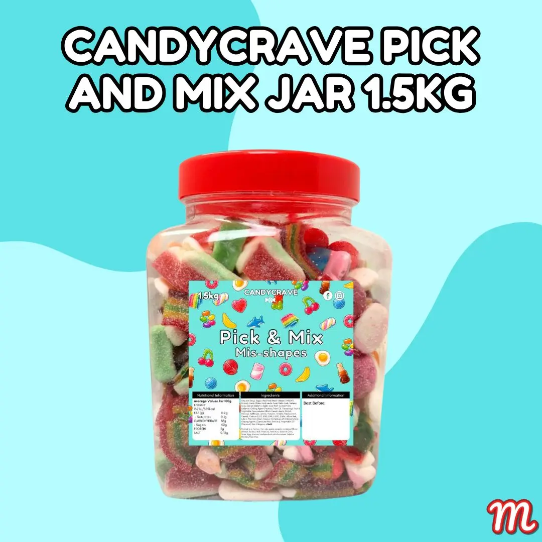 Bocal Candycrave Pick and Mix de bonbons assortis 1,5 kg