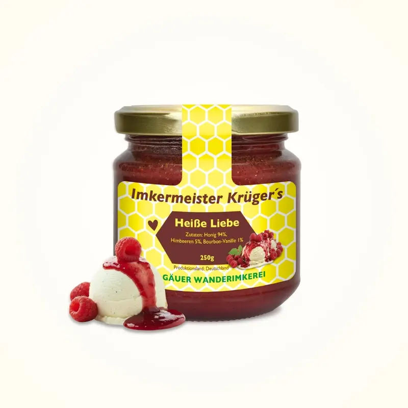 Heiße Liebe Honey with Raspberries and Bourbon Vanilla, 250 g