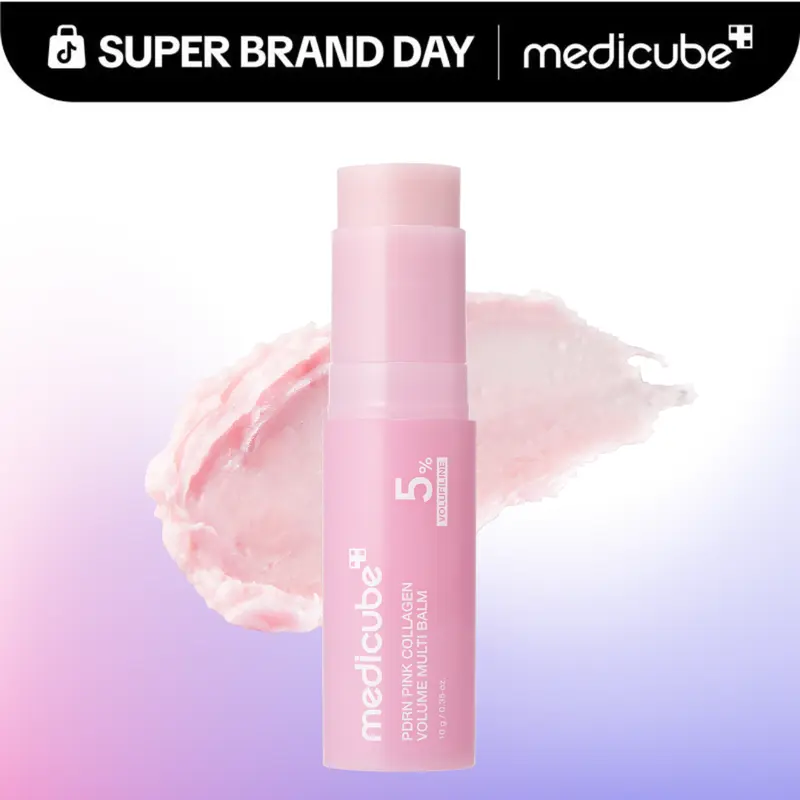 medicube PDRN Pink Collagen Volume Multi Balm Stick with 5% Volufiline, PDRN and NAD for the Eye Area, Neck, Smile Lines and Lips