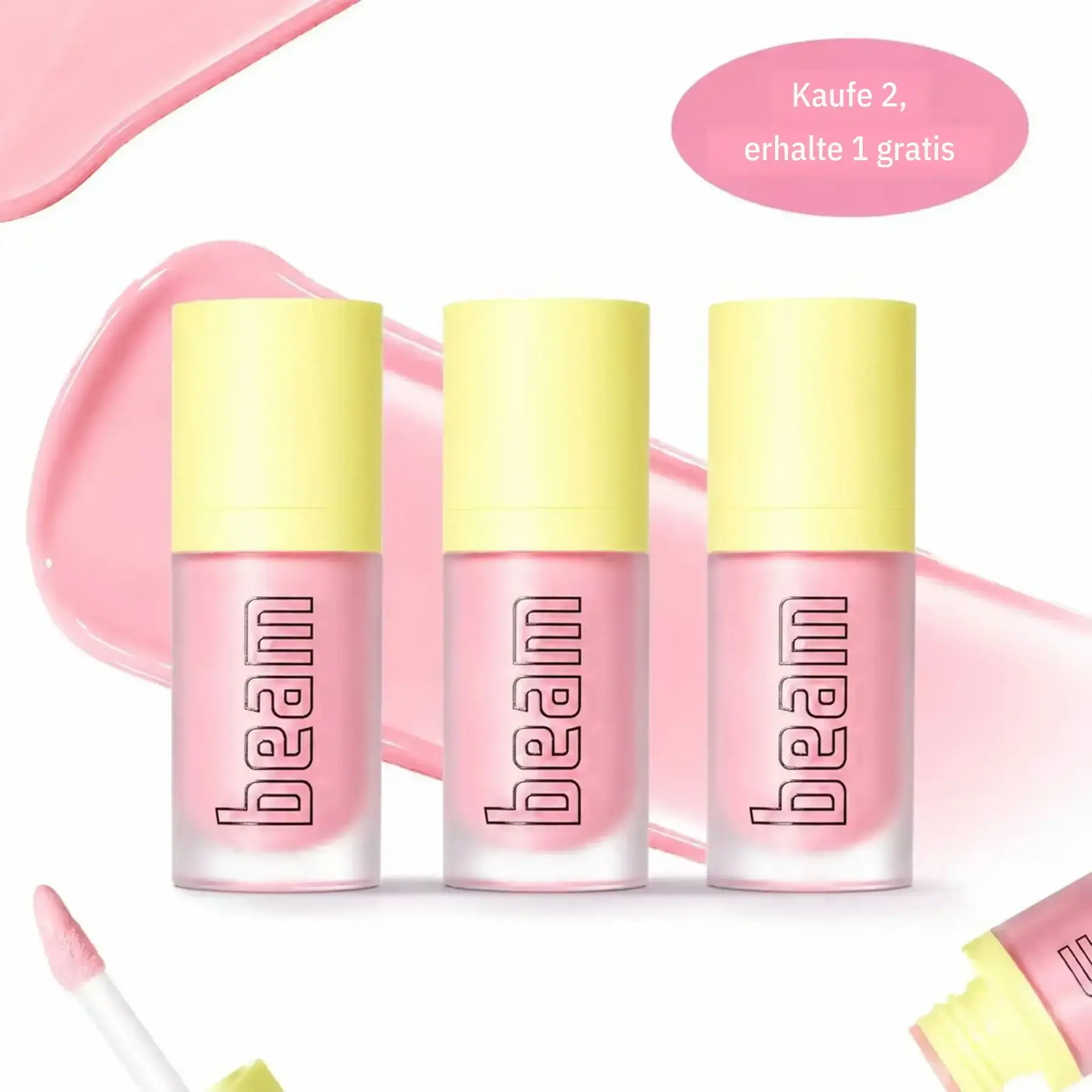 [Made by Mitchell] Beam Lip Gloss * 3pcs ,Glossy Hydrating Lip Shine, Soft & Plump Looking Lips