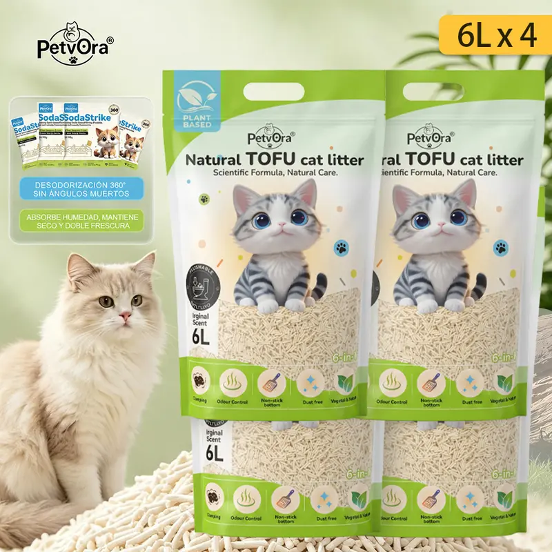 6L豆腐猫砂｜结团吸水除臭