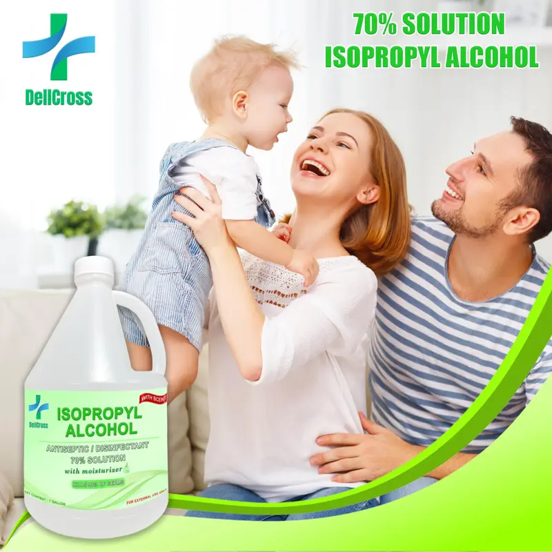 DellCross 70% Isopropyl Alcohol Disinfectant and Antiseptic Solution, 1 Gallon, FDA Registered