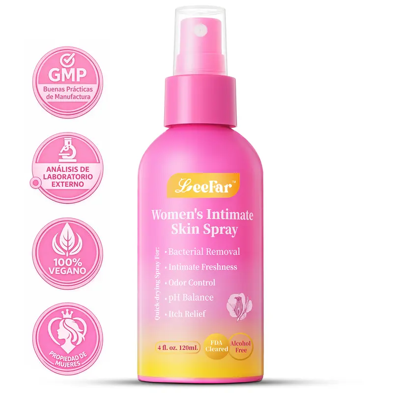 LeeFar Spray Íntimo Her Fresh — Controle de Odor, Equilíbrio do pH e Alívio da Coceira — Spray Refrescante para Higiene Íntima e Conforto Diário — 120 ml (4 fl oz)
