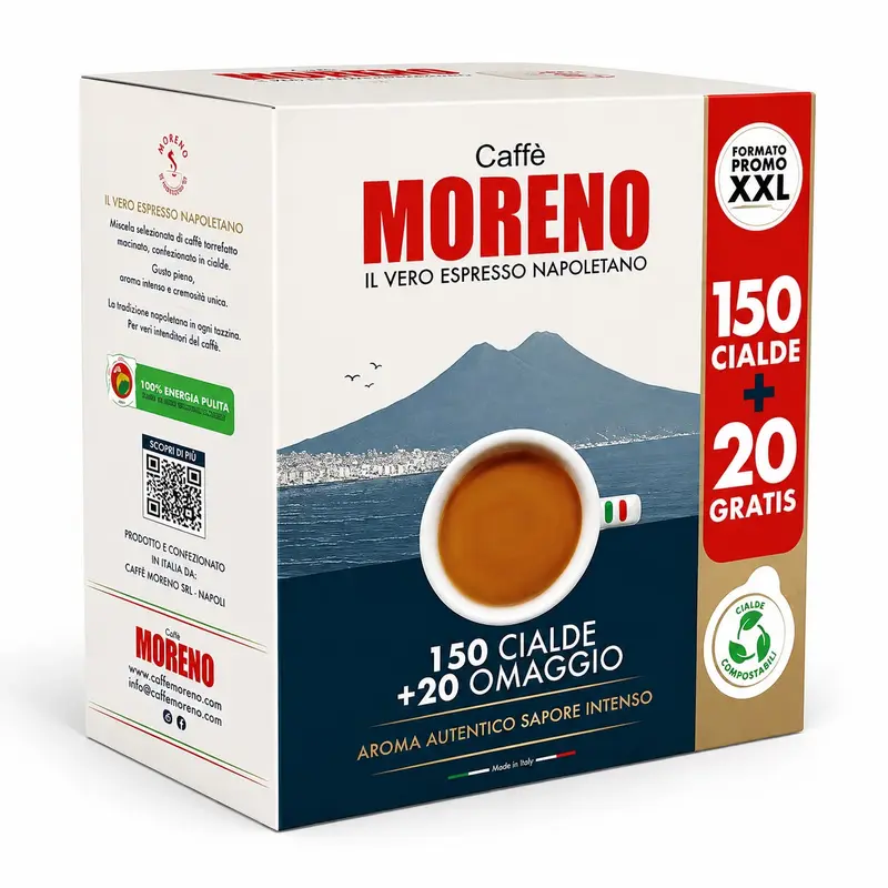 caffè Moreno XXL 150 cialde + 20 OMAGGIO Miscela Aroma Blu Autentico