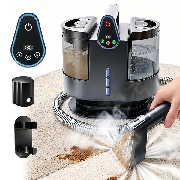 Limpiadora de vapor para alfombras K5 de 1700 W y 25 kPa, portátil, con 5 niveles de temperatura, 3 modos de succión, pulverizador, depósitos grandes y pantalla táctil LED, para sofás, colchones y manchas de mascotas