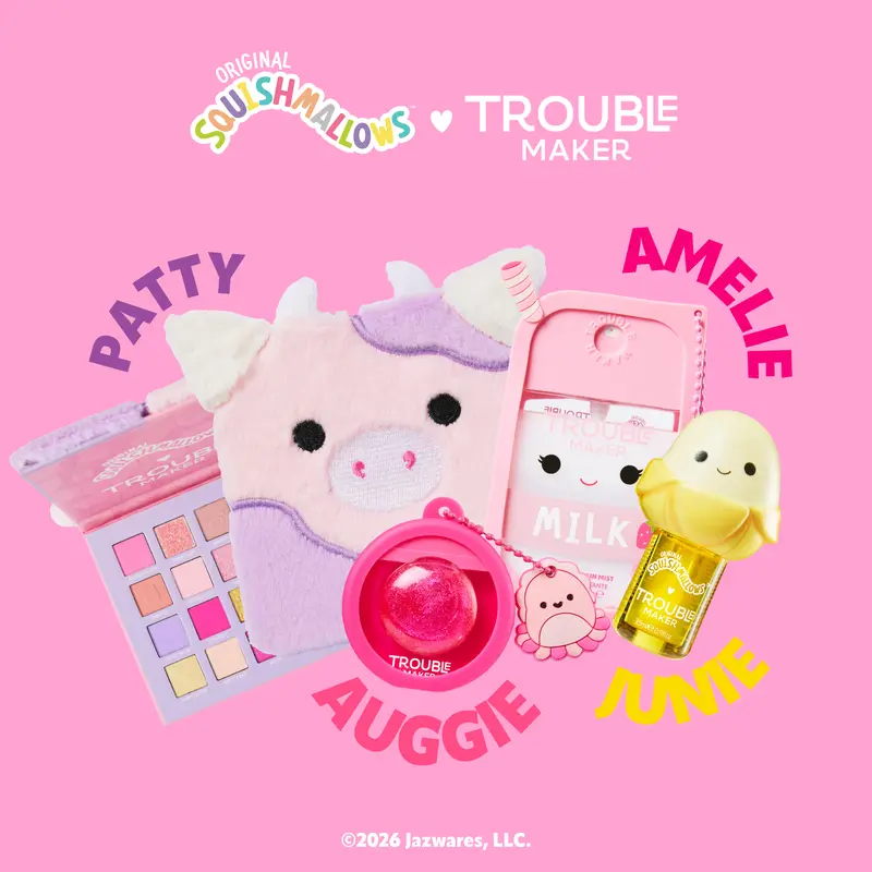 Squishmallows x Trouble Maker 4-Piece Collectable Makeup Bundle