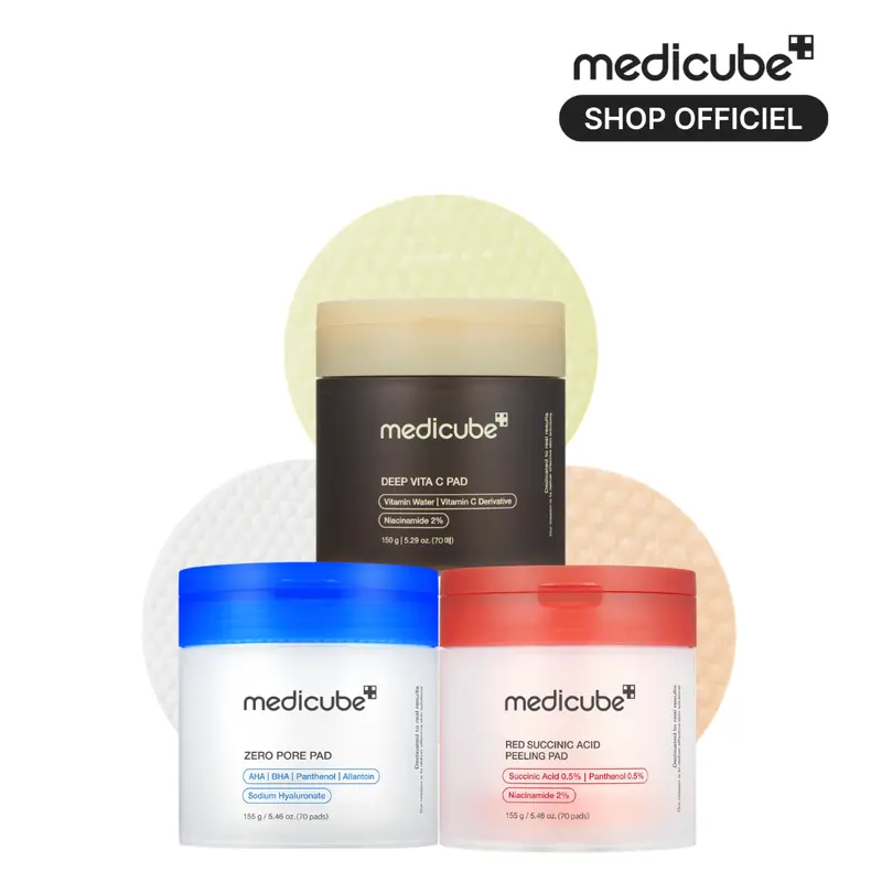 【medicube 官方】爽肤棉自由混搭套装｜针对毛孔、痘后印记与光泽｜打造清透“玻璃肌”观感｜个性化护理爽肤棉