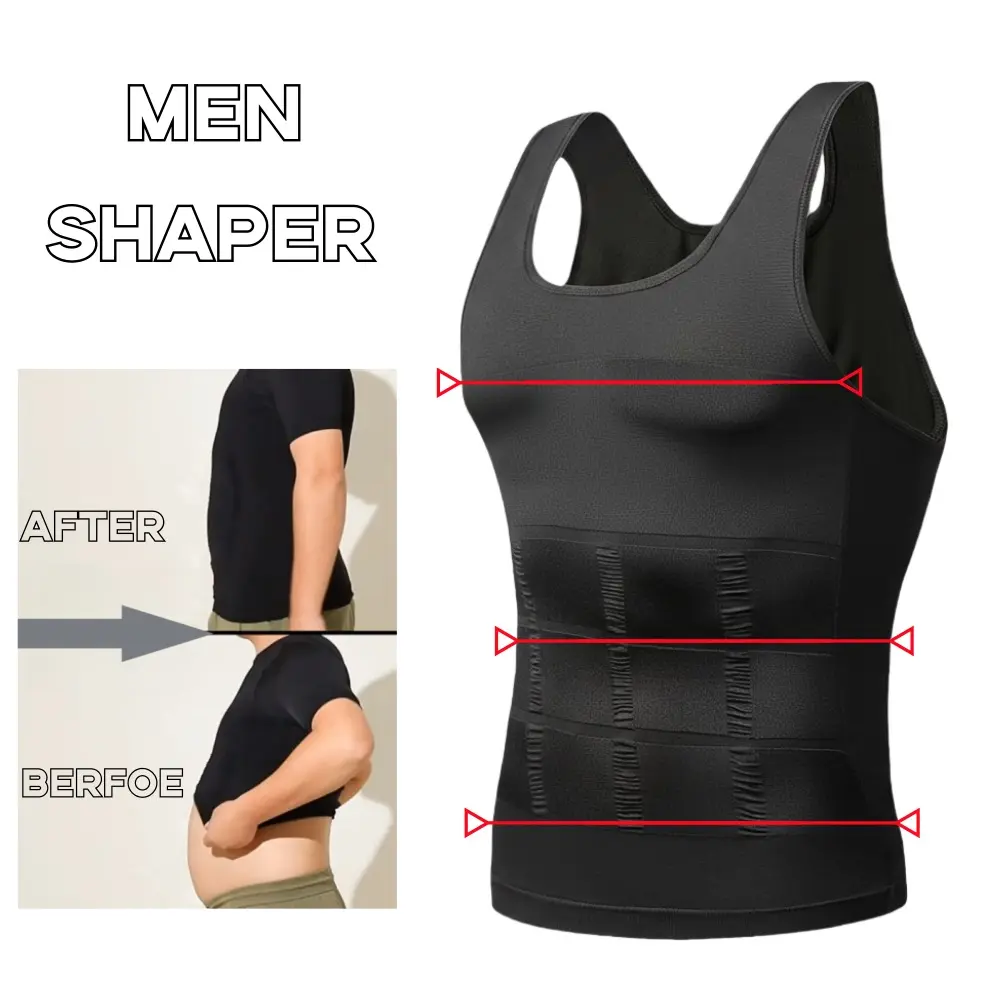 Débardeur gainant pour homme, sans manches, doux et extensible, effet compression