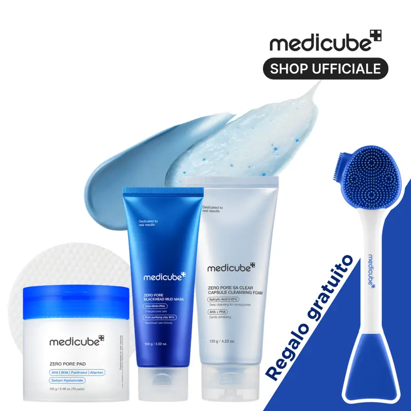 medicube Pore-fect 毛孔护理套装，深层清洁毛孔，含温和去角质泡沫洁面乳和泥膜，适合多余皮脂及黑头护理