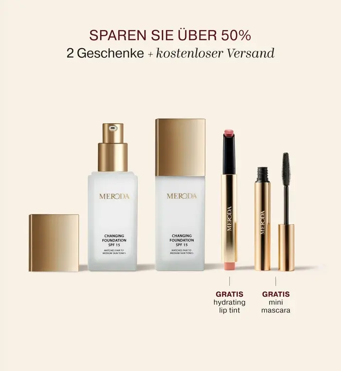 MERODA | 2 GRATIS Geschenke + 2 x Changing Foundation Duo-Set (55% Rabatt)