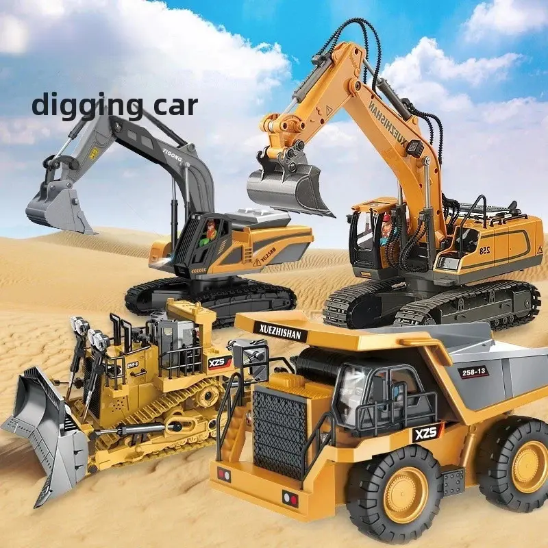 2.4GHz 대형 RC 굴착기 장난감, 조명·사운드 탑재 6채널 크롤러 원격 조종 모형