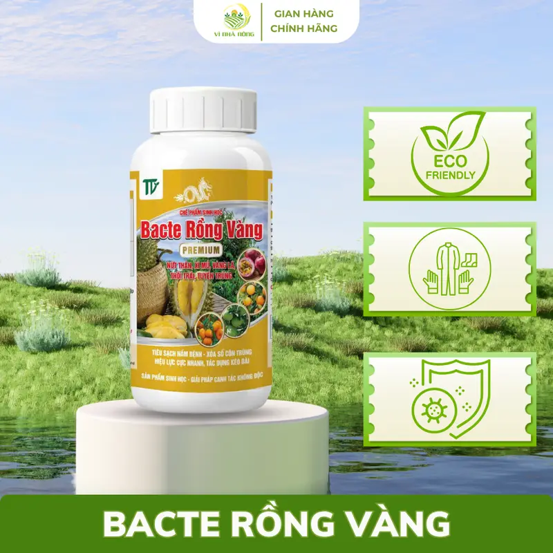 Bacte Rồng Vàng Premium Plant Solution for Trunk Cracking and Yellow Leaves, 500 ml Bottle